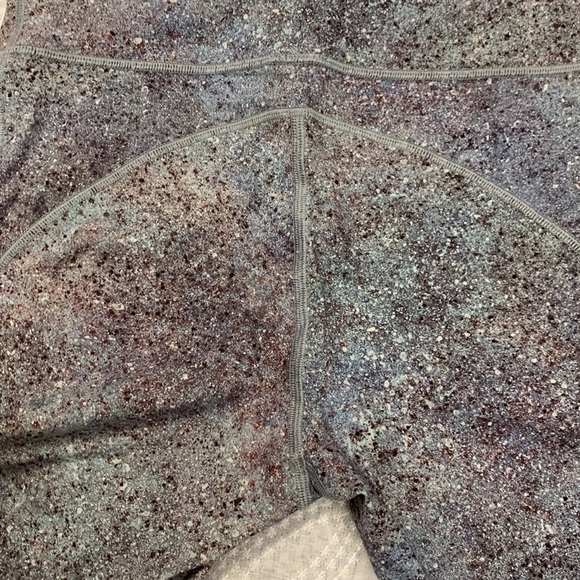 LULULEMON Stone/ Pink Paint Splattered Wunder Under Hi Rise Leggings Size 6 - Picture 14 of 14
